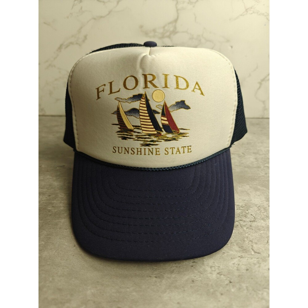Vintage Florida Sunshine State Trucker Hat Cap Mesh Snapback Nissun